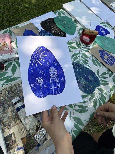 Linoprint workshop Zaden van Kracht meRecovery voor mensen die een eetstoornis hebben (gehad)